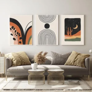 ️ Bohemian wall art – 3 részes modern poszterszett (60x90 cm)