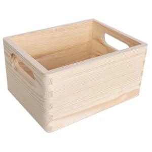Creative Deco – fadoboz fogantyúkkal (19,5 × 15 × 10 cm, natúr fa)