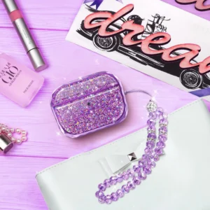 AhaStyle luxus csillámos AirPods Pro 2 tok (lila)