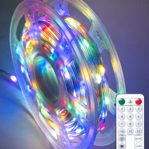 BESCOST RGB LED fénylánc – 50 m, 500 LED, 12 üzemmód, IP65 vízálló, távirányítós