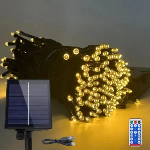 NAIZY 1000 LED-es napelemes fényfüzér – 100 m, 8 üzemmóddal, memóriafunkcióval