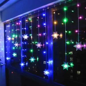 Klighten RGB hópehely tündérlámpák – 96 LED, 8 üzemmóddal, karácsonyi dekorációhoz